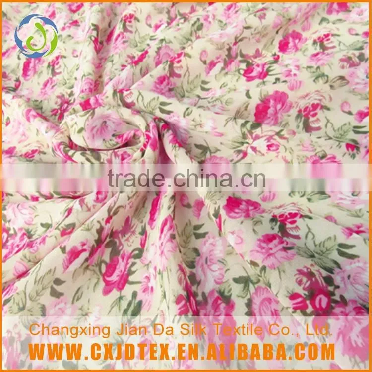 Custom printed polyester chiffon material women wholesale clothing fabric