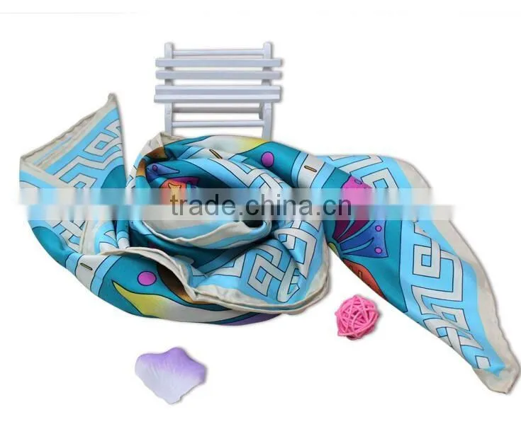 100% silk square scarf for women; twill; 14mm;