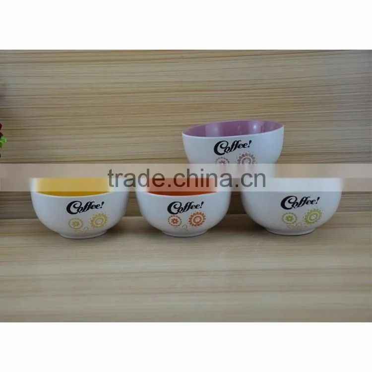 cheap silkscreen custom logo printing soup bowl cereal ceramic soup bowl
