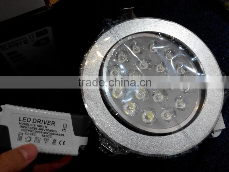 brushed silver 3-24w square led downlight