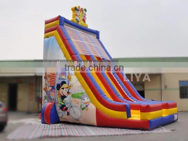 outdoor inflatable high mickey slide for kids and adults
