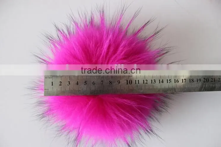 Fluffy Raccoon Fur Pom Poms / Hat Accessories / Fur Pompons