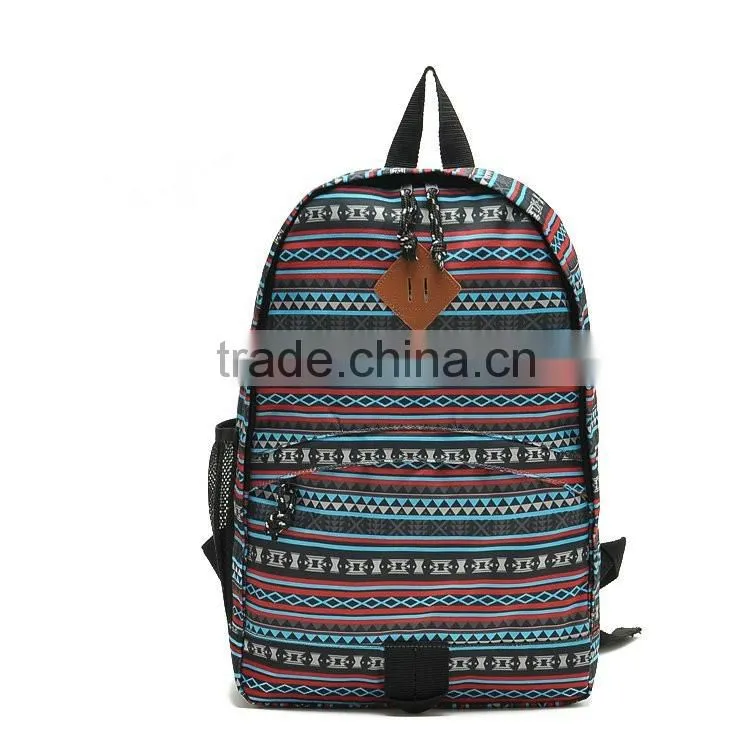 canvas backpack 2016 new fashion backpack stripe sport backpack