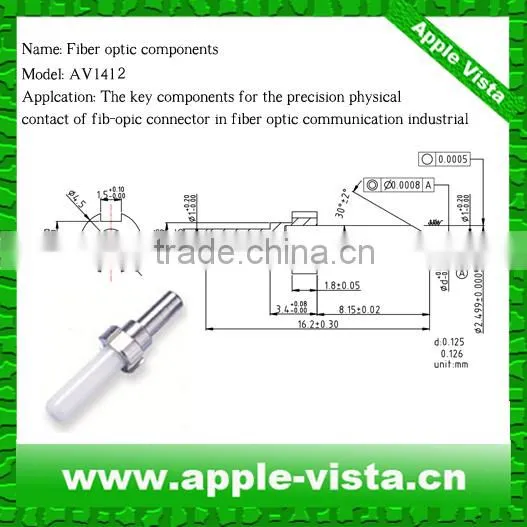 Fiber optic zirconia ceramic ferrule With or without flange