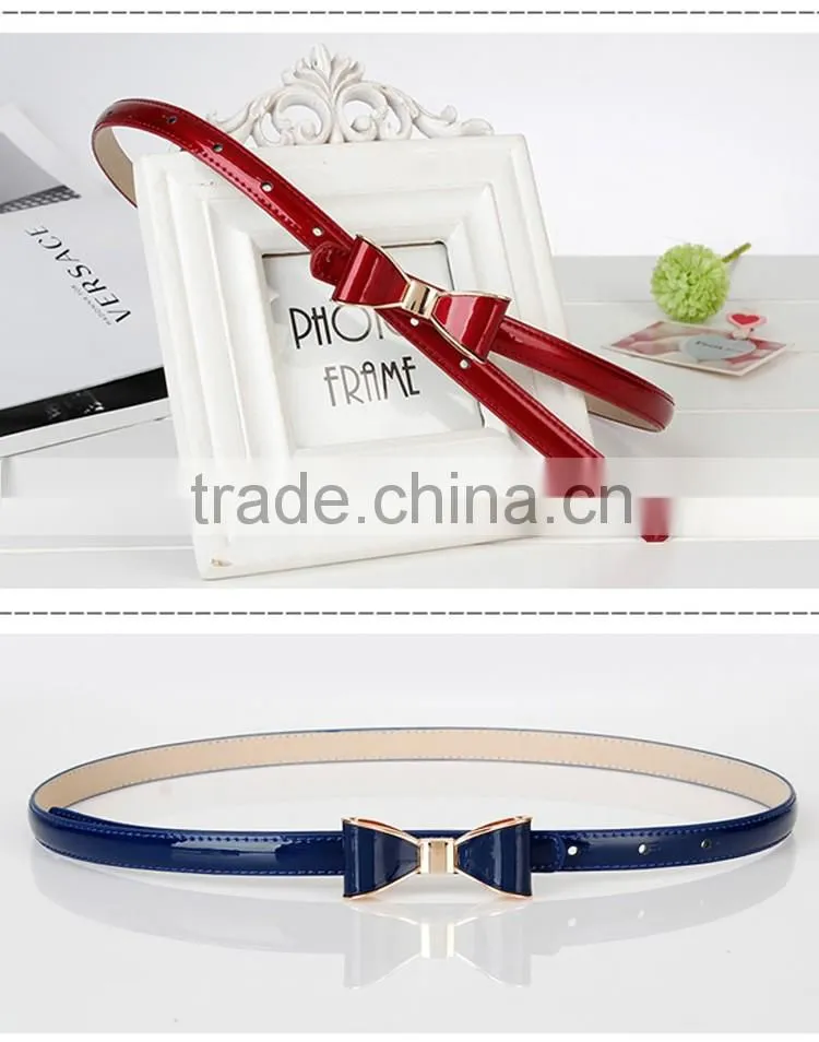 Fashion bowknot ladies belts in different color,china supplier in good quality