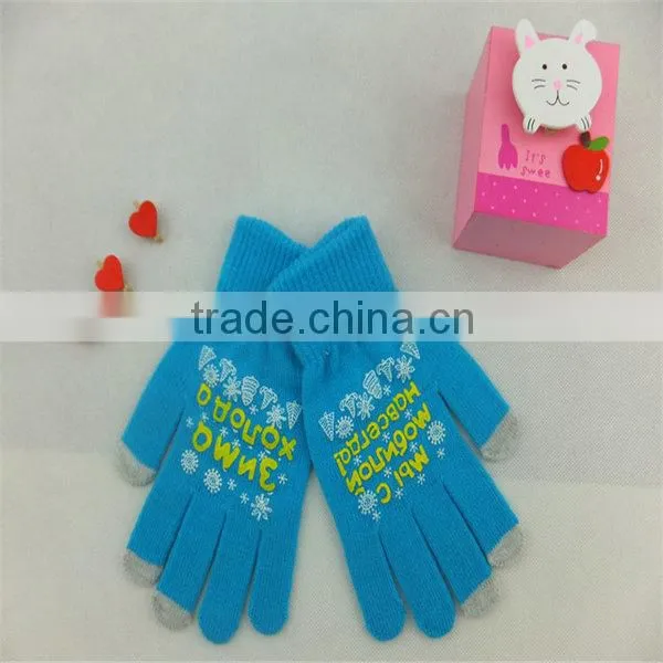 Jaquard acrylic winter touchscreen gloves for phone/ipad