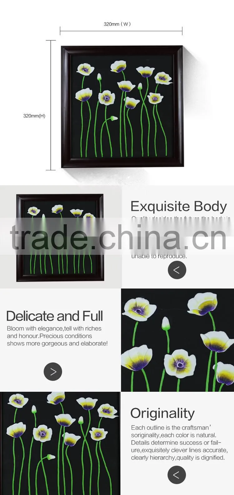 Solid wood frame wall hanging craft for decoration of house interior