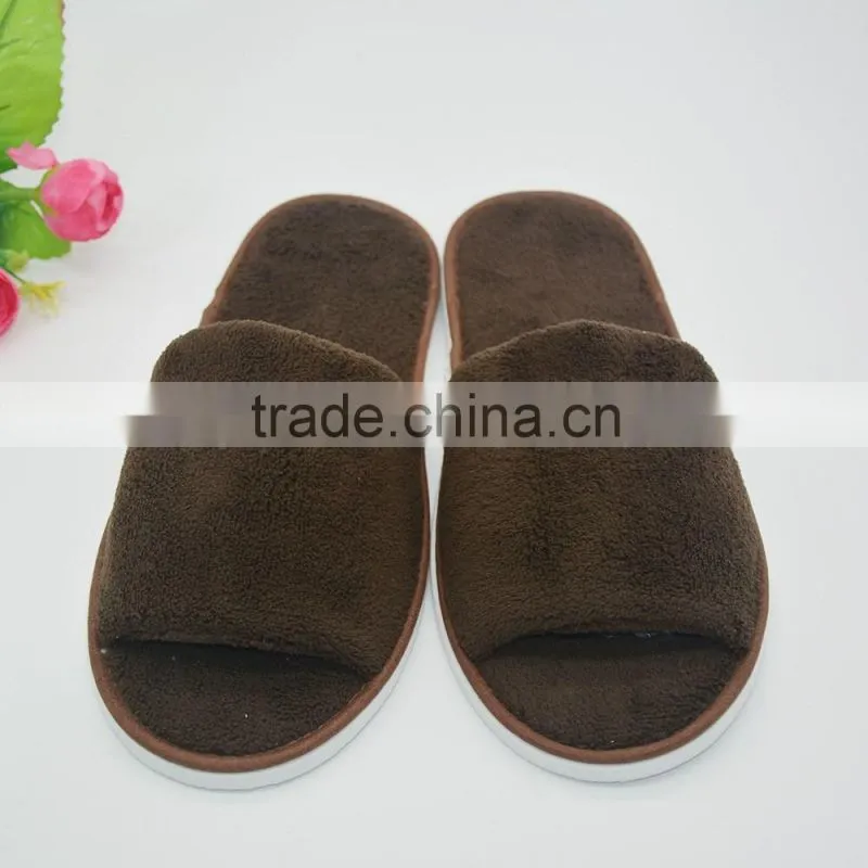 Brown coral fleece hotel disposable slippers