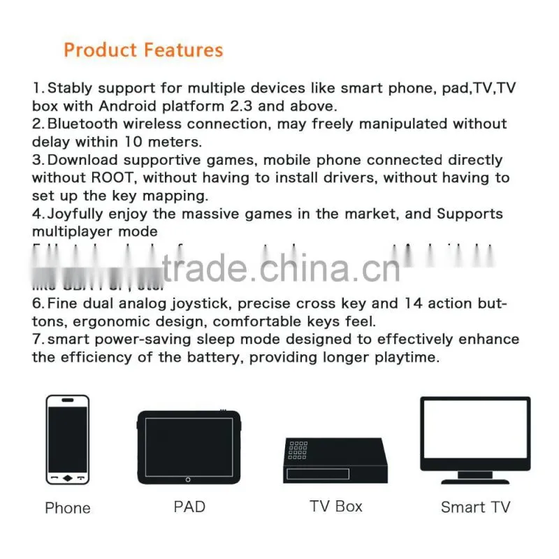 Bluetooth Wireless Game Controller Gamepad Joystick for Android Mobile Phone PAD Smart TV BOX