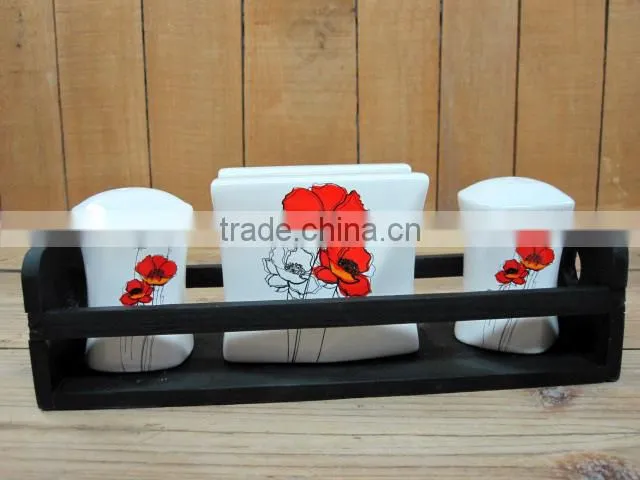 hand-paint flower design white ceramic water pitcher