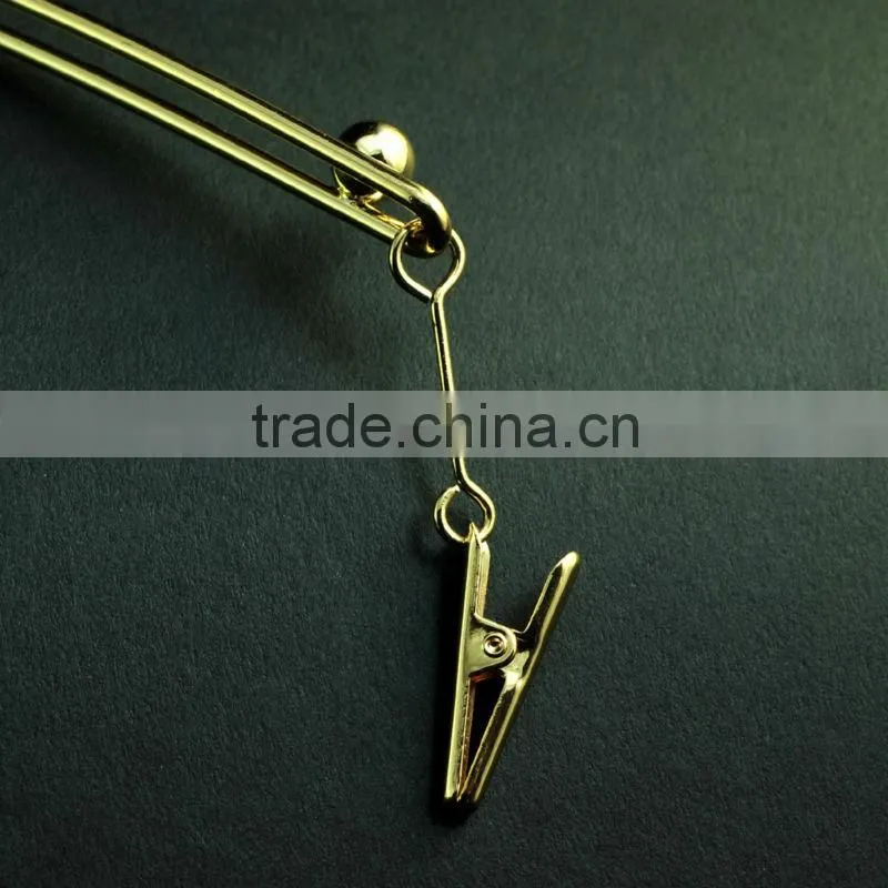 Japanese Metallic Golden Lingerie Hanger with Clips for Hotel Equipment