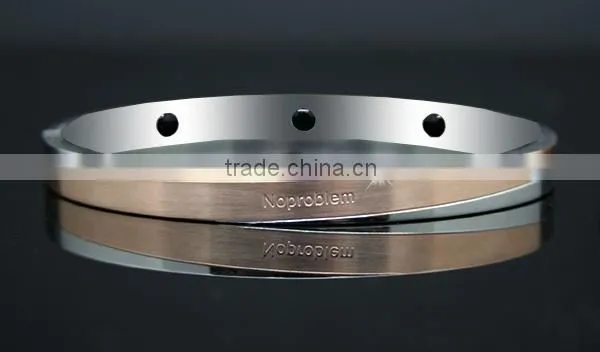 Noproblem P082 stainless steel tourmaline casual personalized fitness crystal energy bracelet