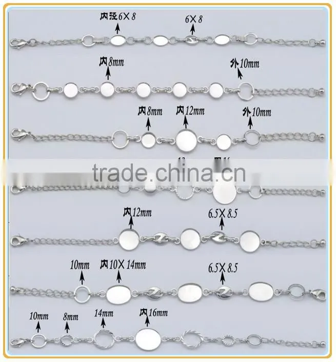 Silver bezel settings costume jewelry necklace