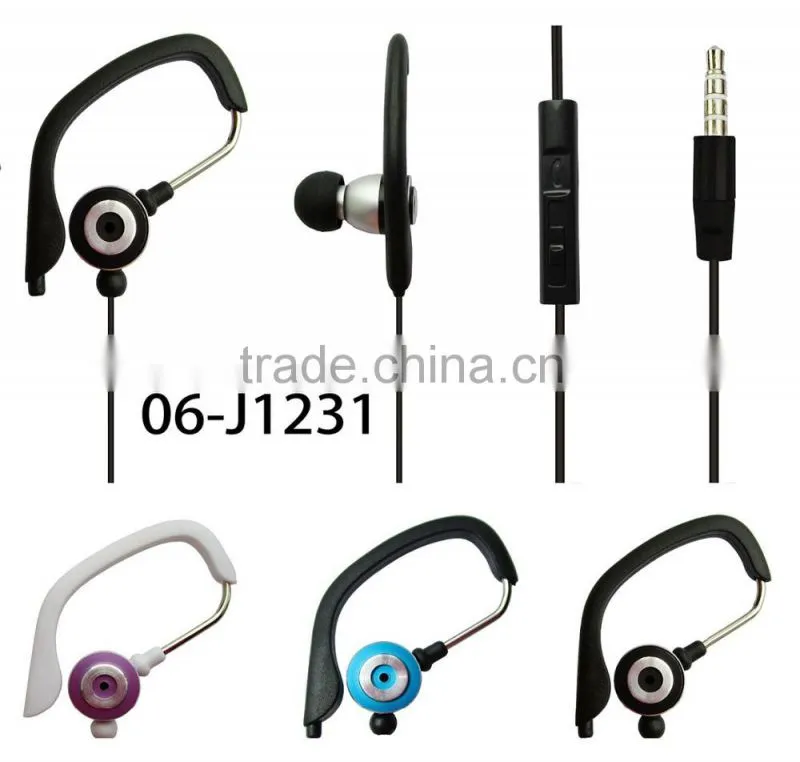High Quality new design stereo mobile sport earphones round cable