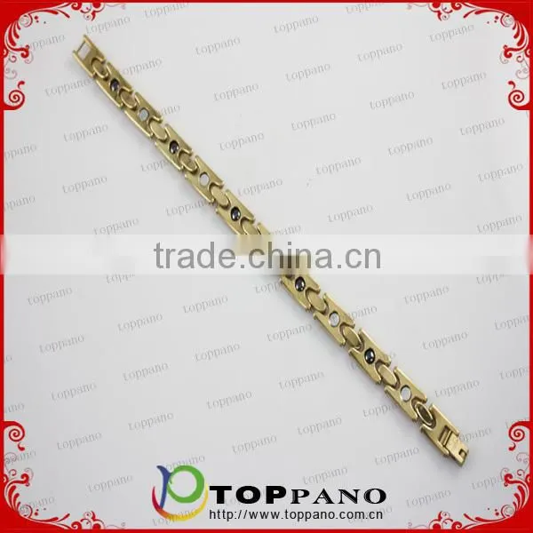 Most popular men's germanium bracelet gold plating tungsten magnetic bracelet for sport