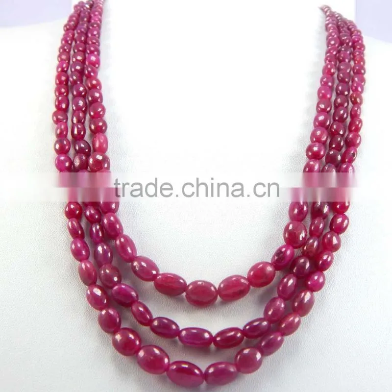 Dyed Ruby Oval Beads Loose Beads Calibrated Necklace