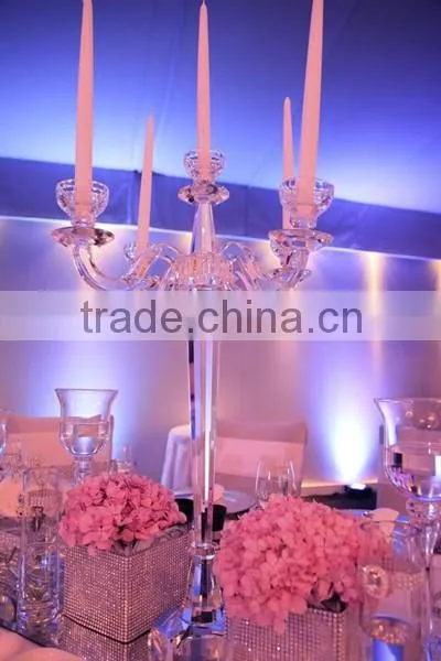 tall wedding centerpiece crystal candelabra hot sell table flower candelabra