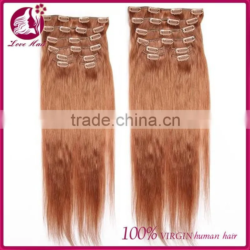 Best Quality virgin brazilian hair weaving clip in human hair extensions