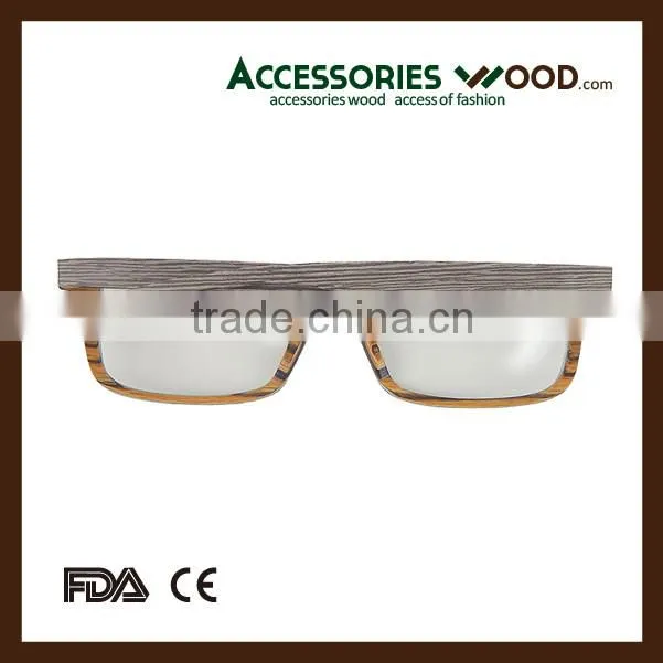 Quality colorful square opticals wooden optical glasses