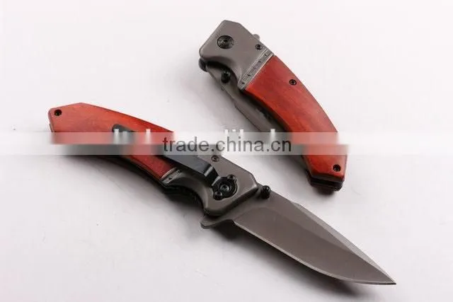 OEM 440 stainless steel camping knife with Titanium coated surface