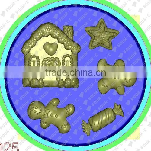 Christmas cookies fondant decorating mold,3D impression silicone mold