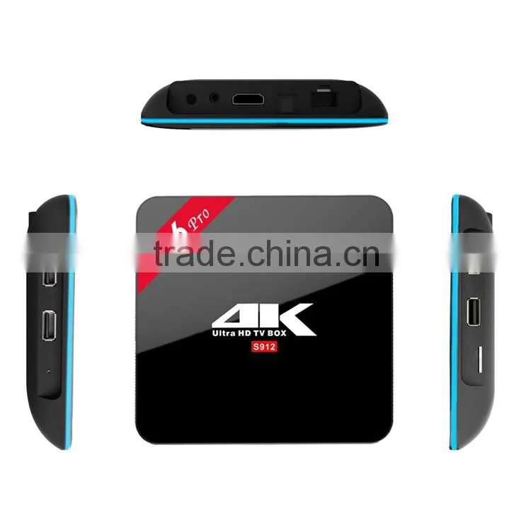 H96 pro Amlogic S912 64bit Octa-core Android 6.0 Smart TV Box with 2GB RAM 16GB ROM and 2.4G/5.8G Wifi Android TV Box