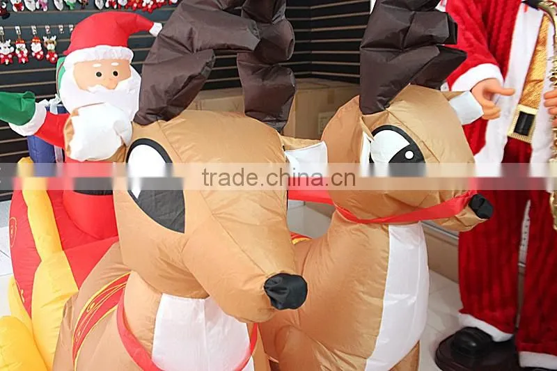 double Deer pull carts inflatable outdoor Christmas decorations
