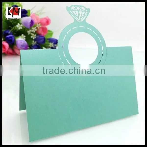 Well-designed diamond ring wedding laser cut place card wholesale