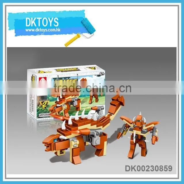 Educational DIY plastic material dinosaur building block toy
