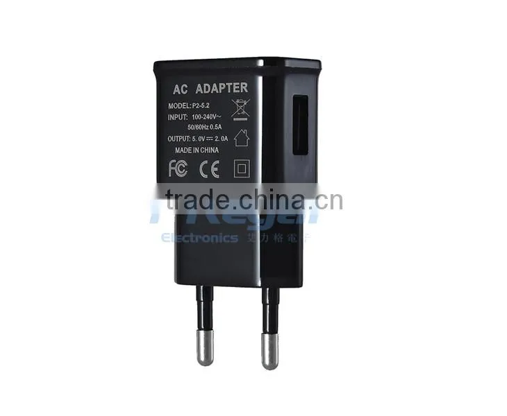 High efficiency portable EU plug pin usb wall charger made in China