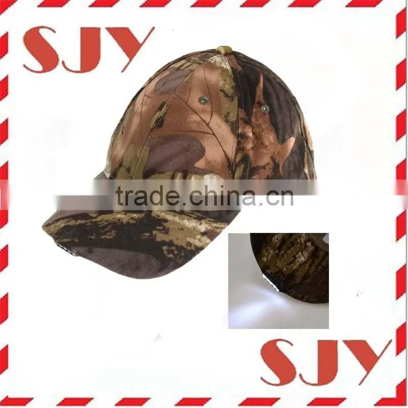 100% Cotton Material Camo LED Light Baseball Cap Sports Cap