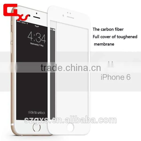 carbon fiber toughened membrane full cover for iphone 6 glass screen protector for iphone 6S