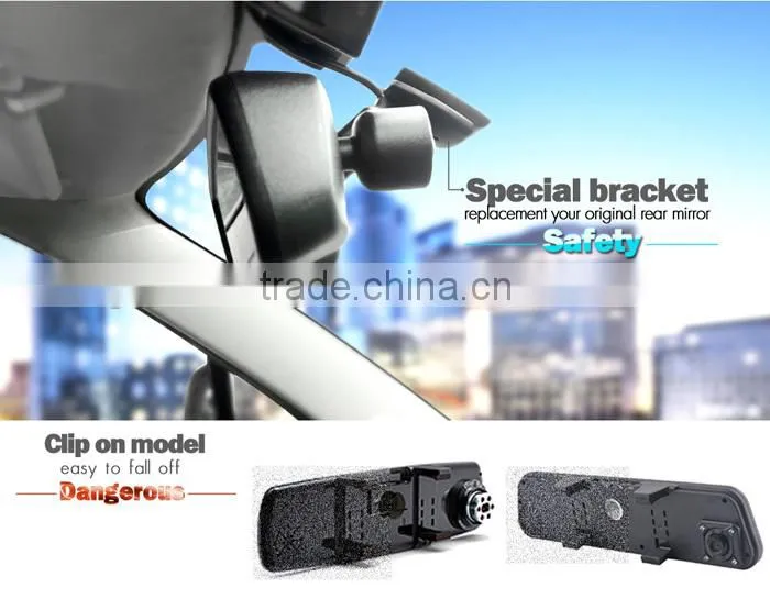 multi-function car rearview mirror 4.3 inch germid rearview mirror