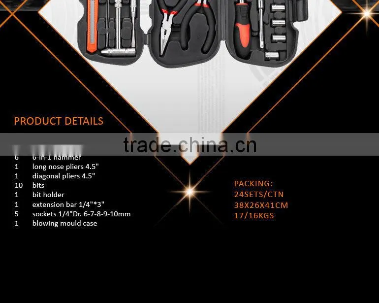 28pcs Small Promotion 3 Folding Hand Tool Case