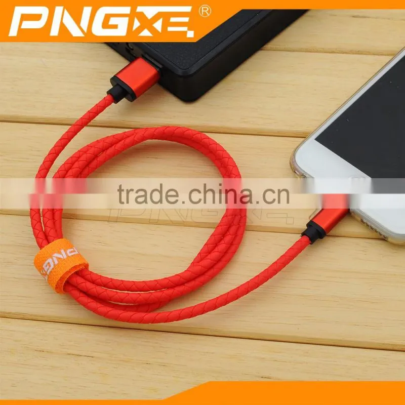 Professional cable companies high quality leather micro usb data cable for iphone 6 6s 6plus