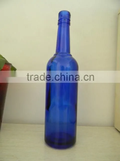 2014 hot sale cobalt blue glass bottles for wine prices