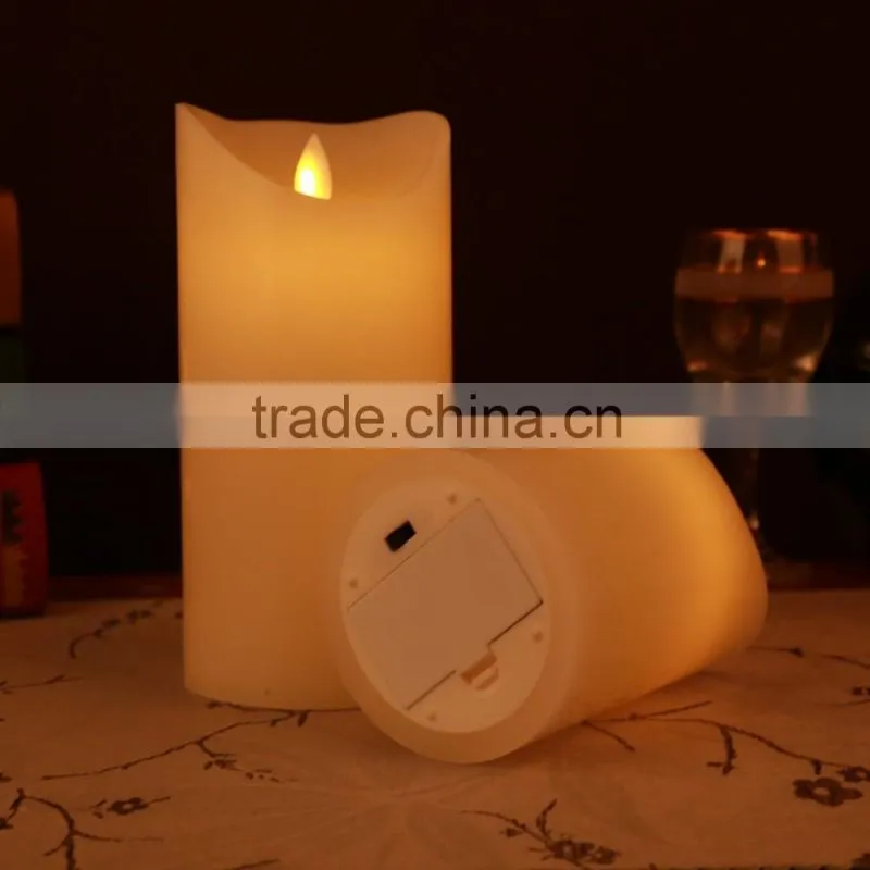 Ivory flameless moving wick led candle,led moving flame candle,flameless led candle