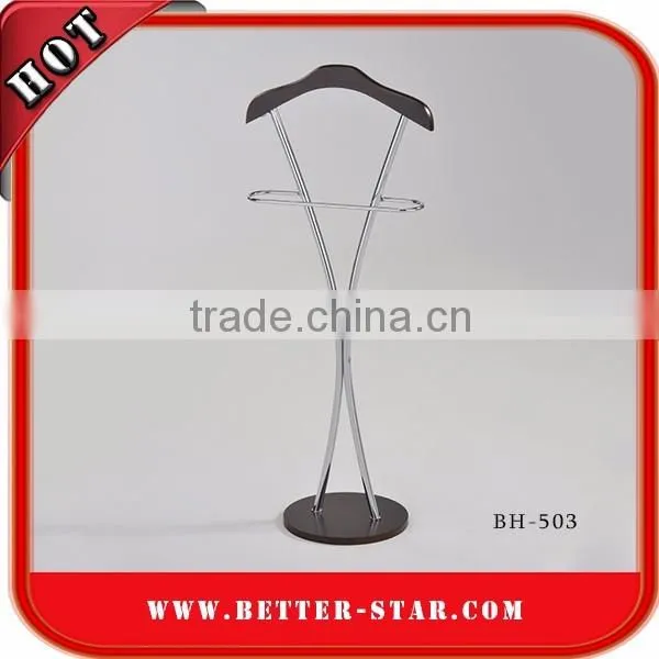 High quality portable bedroom clothes rack valet stand for clothes hat shelf