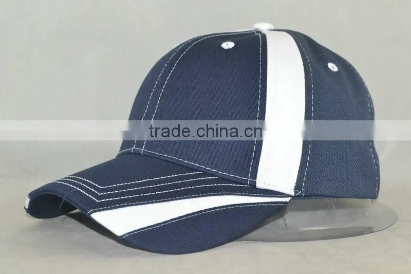 Half dry fit half cotton cap popular model design navy&white cap