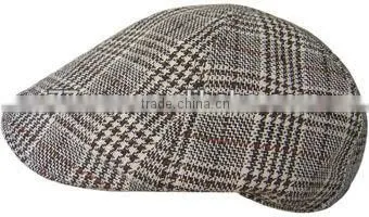 Blank Plaid Beret Cap with custom embroidery