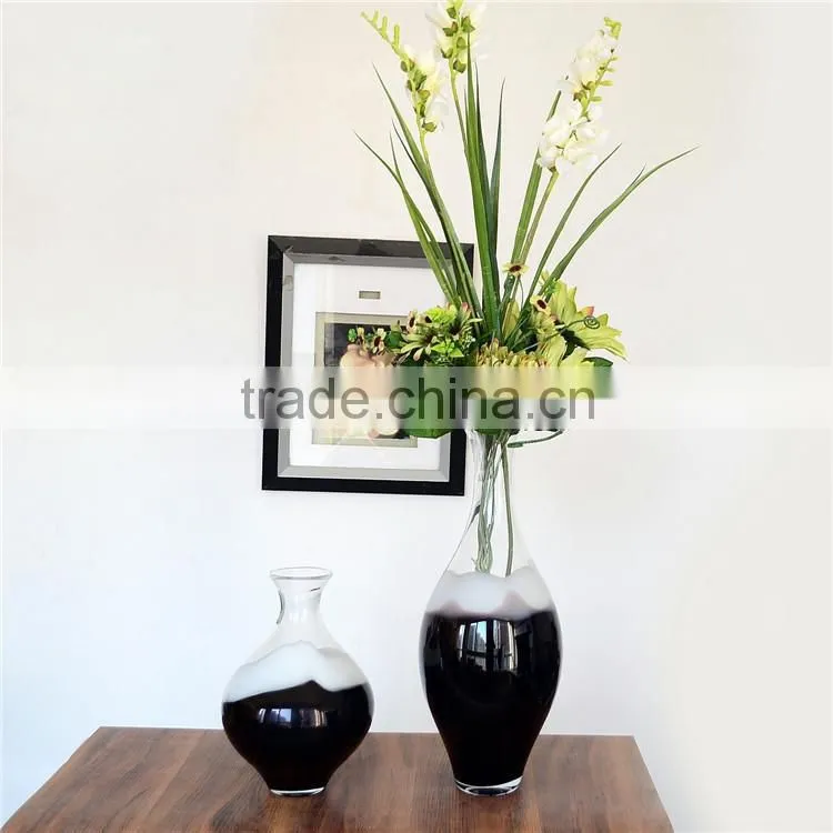 Wholesale high-grade transparent artificial blown clear glass vase for wedding