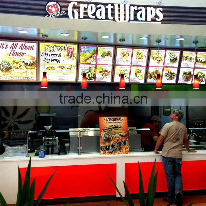 New Takeaway Fast Food Restaurant Menu Sign Light Box