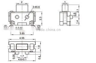 FTHAM04 mini 4 pins rubber tactile switch