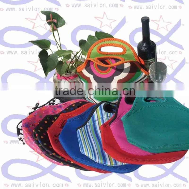 neoprene lunch box bags, lunch bag with side bottle pocket, built lunch bags