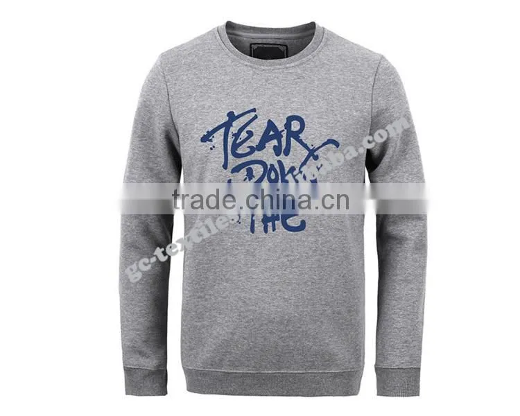 Men's Printed Round Neck Fleece Sweater Supplier