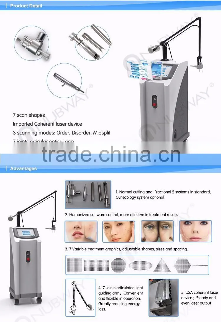 Medical CE Pigment Removal 30W co2 fractional machine with USA Coherent Laser
