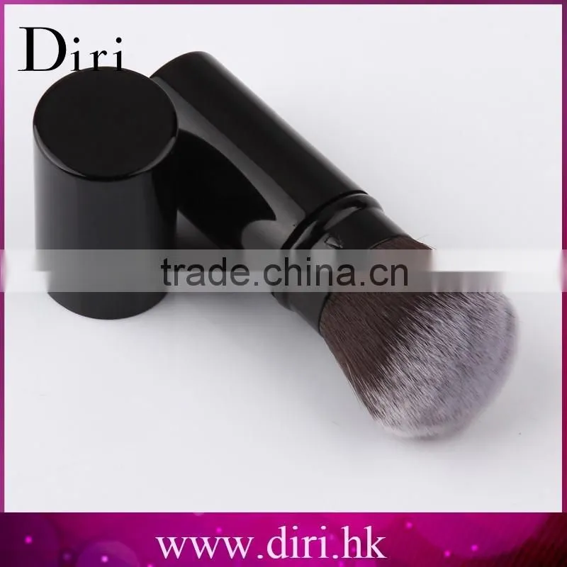 Retractable white pure metal handle kabuki brush