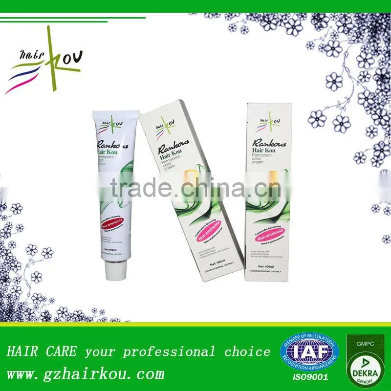 2016 Hot Sales Hair coloring cream/Ammonia free dyeing cream(OEM is Welcome)