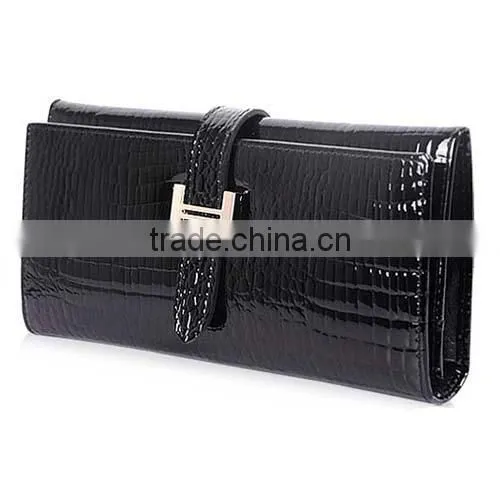 latest Design Ladies Free Leather Patent Alligator Pattern Wallet/Purse (BCN002)