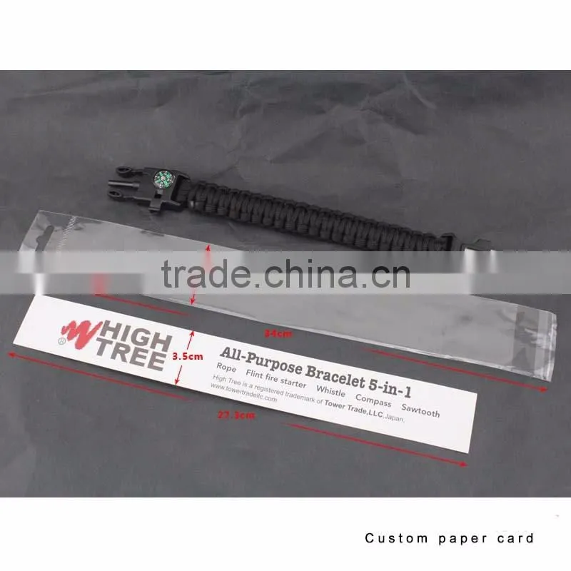 Paracord Survival Bracelet with a 350LB Parachute Cord, Fire Starter, Embedded Compass, Flint, Emergency Knife & Whistle